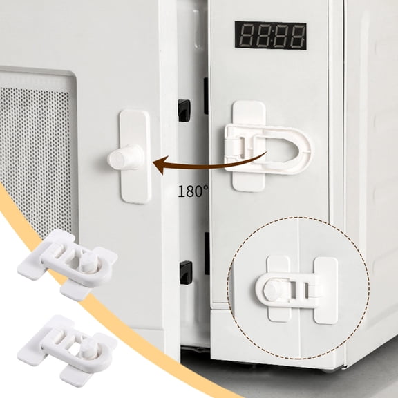 2pcs Proof Cabinet Locks - Child Safety Drawer Latches, Anti-Pinch Finger Guard, Easy Install Refrigerator & Furniture Locking Mechanism for Home Use, Adjustable Security Device, Multipack