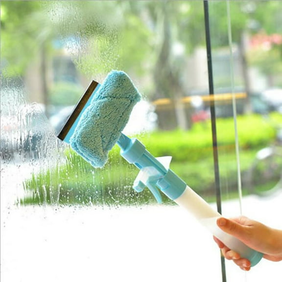 Yunuuuoa 3 in 1 Spray Glass Brush Kit - Window Cleaner Spray Bottle, Wiper Squeegee Microfibre Cloth Pad Kit for Cleaning Home Windows, car Windows, etc.