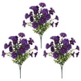 thumbnail image 1 of Yunuuuoa 3 Packs Artificial Flowers Outdoor Realistic Silk Morning Glory Decor Weather Resistant UV Proof Fade Proof Garden Patio Arrangements Home Exterior Decoration, 1 of 5