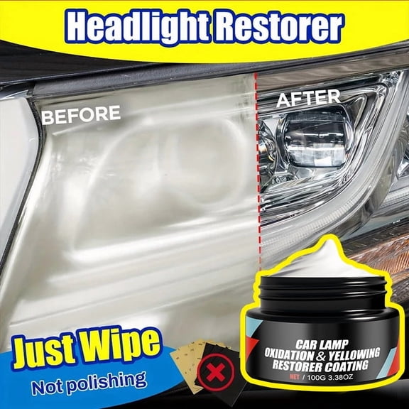 Yunuuuoa 3 Packs Car Headlight Restoration Kit, Headlight Cleaner and Polish, Restore Yellowed Foggy Headlights, Clear Lens Repair, UV Protection, Easy DIY Application, Buffing Compound