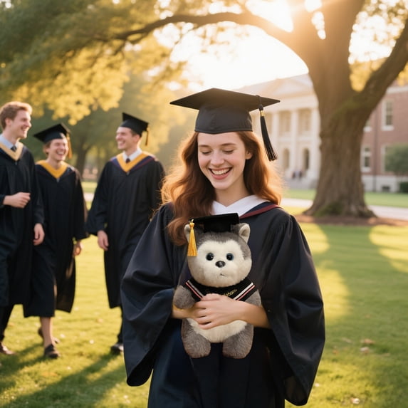 Yunuuuoa 3 Packs Graduation Stuffed Animal Plush Toy, Commemorative Keepsake Gift for Graduate, Soft Fabric Doll with Cap, Home Desk Decor, Photo Prop Souvenir for Ceremony Party Celebration