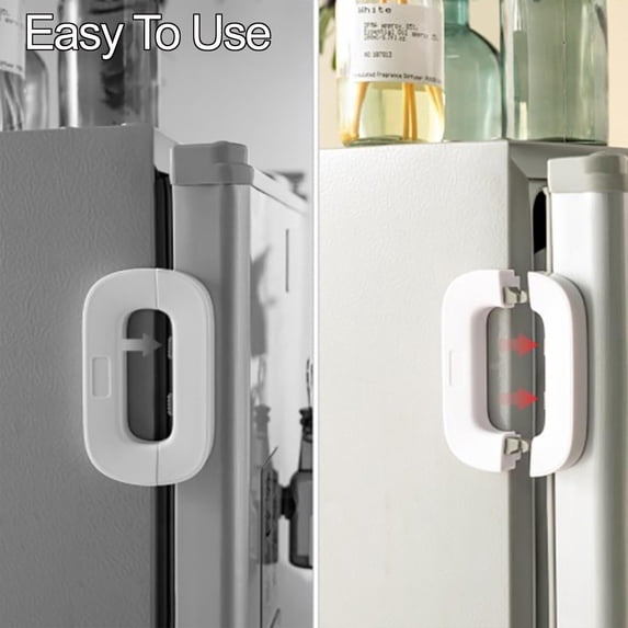 Yunuuuoa 3 Packs Self-Adhesive Refrigerator Lock Safety No Drill Installation Cabinet Drawer Secure Easy Mount Home Protection