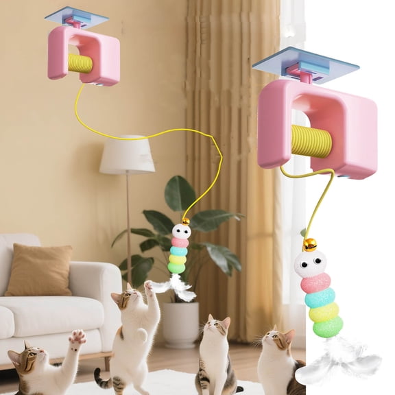 Yunuuuoa 3 Packs Smart Door Hanging Toy for Cats, Interactive Electric Cat Toy , Automatic Motion Sensor Teaser Wand for Indoor Play, Boredom Relief & Exercise, Easy Mount Pet Entertainment