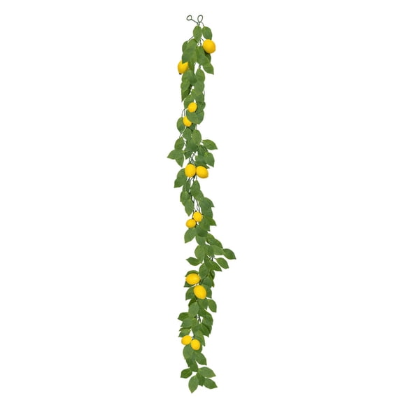 Yunuuuoa 4 Packs Artificial Lemon Vine Garland, Faux Greenery Decor, Fake Plastic Lemon Leaves Rattan for Home Decor, Wall Ceiling Wedding Party Indoor Outdoor Decoration