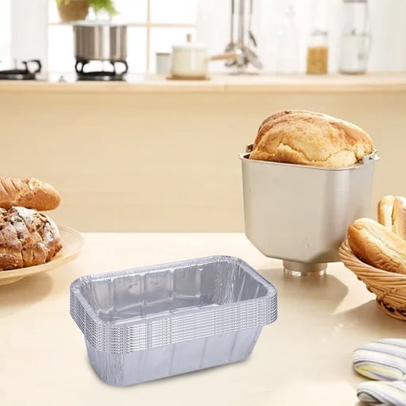 Yunuuuoa 5 Packs Disposable Aluminum Foil Pans Rectangular Takeout Food Storage Containers with Reinforced Rims for Baking Grilling Meal Prep Oven Microwave Safe Catering BBQ Party Picnic