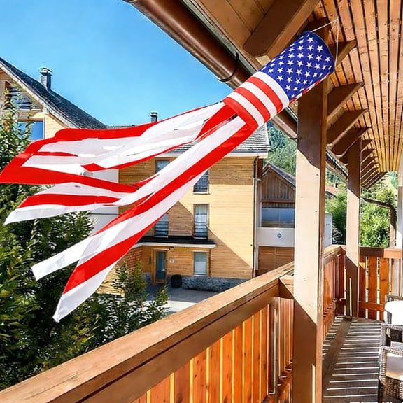 Yunuuuoa 5 Packs Independence Day Patriotic Windsock Outdoor Decor Nylon American Flag Style Rotating Clip Wind Spinner Yard Garden Hanging Decoration