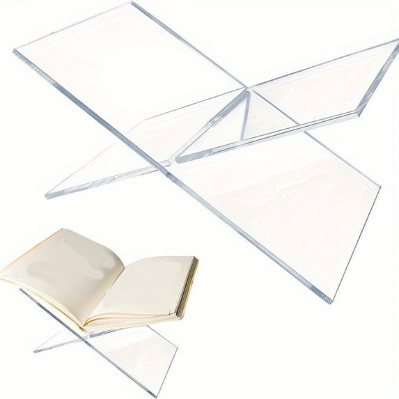 Yunuuuoa Acrylic Reading Stand Adjustable Book Holder Tablet Document Desktop Organizer for Study Office Travel Lightweight Portable