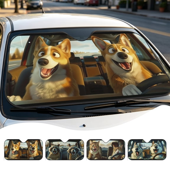 Yunuuuoa Car Windshield Sunshade Foldable Sun Protection Heat Insulation Auto Front Window Sunshade Block UV Rays Protects Dashboard Interior Privacy Cover