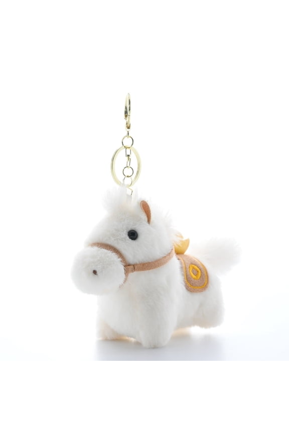 Chinese Zodiac Horse Year Keychain, Metal Enamel Horse Charm Key Ring for Luck and Success, Symbolic Gift for Home Office Car Keys