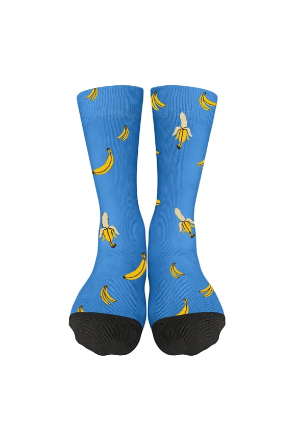 Cute Banana Socks for Men and Women, Funny Fruit Novelty Crew Socks, Soft Comfy Casual Everyday Ankle Socks for Gifts, Unisex Heated Warm Thermal Winter Socks