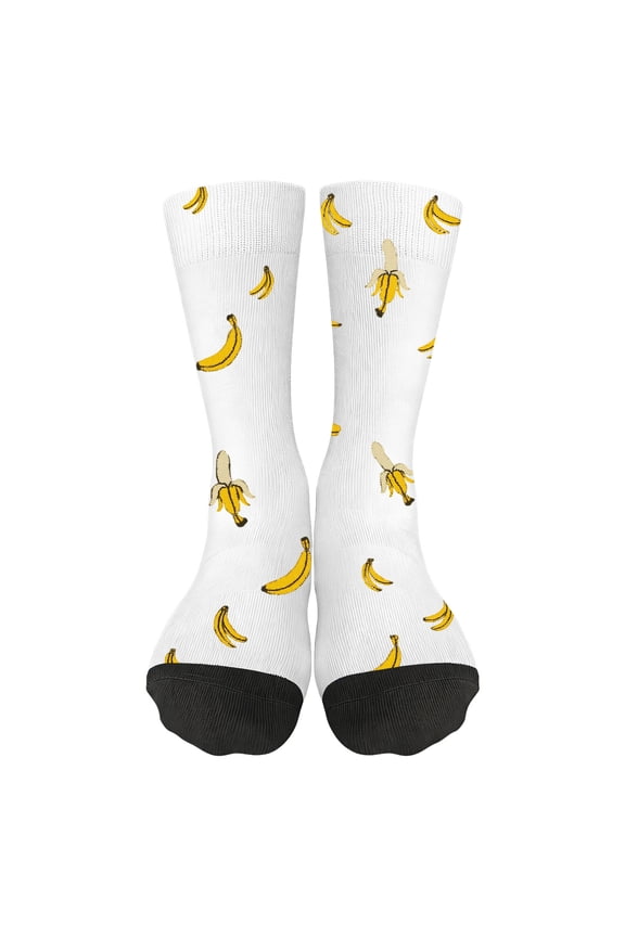 Cute Banana Socks for Men and Women, Funny Fruit Novelty Crew Socks, Soft Comfy Casual Everyday Ankle Socks for Gifts, Unisex Heated Warm Thermal Winter Socks