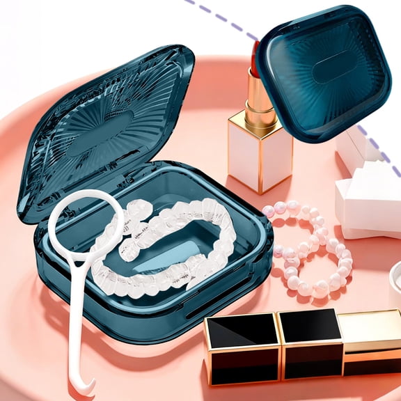 Yunuuuoa Dental Braces Storage Box, Retainer Case with Mirror, Sealed Waterproof Travel Organizer for Clear Aligners, Invisible Braces, Dentures, and Oral Care Essentials