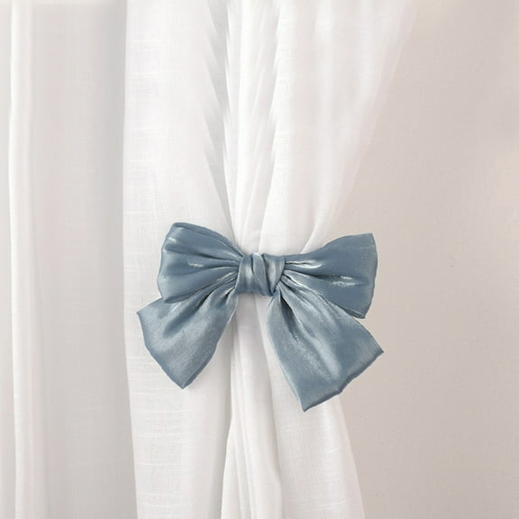 Yunuuuoa Elegant Bow Tiebacks for Curtains No Drill Clip On Curtain Holdbacks Modern Window Treatment Home Decor Living Room Bedroom Drapery Pullbacks