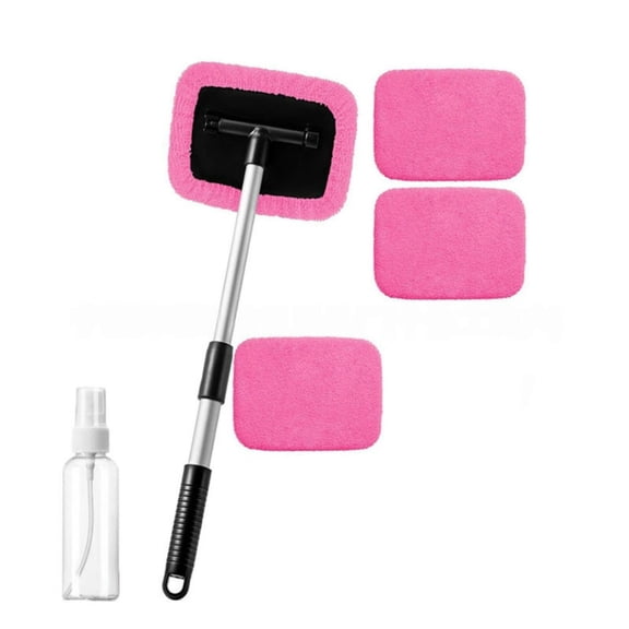 Yunuuuoa Extendable Car Windscreen Cleaner Brush with 4 Washable Pads, 180° Rotating Head Demister Tool for Auto Window Cleaning, Telescopic Handle for Truck Windshield Glass Interior and Exterior
