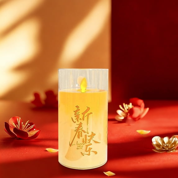 Yunuuuoa Flameless LED Candle Lamp, Acrylic Electronic Candle with Realistic Dancing Flame, Battery Operated Flameless Candles for Home Decor, Bedside, Night Light, Wedding, Party Decorations