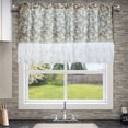 thumbnail image 1 of Yunuuuoa Floral Lace Tiered Valance Curtain for Kitchen Bathroom Cafe, Polyester Window Treatment with Ruffled Edge, Decorative Curtain Valance for Home Decor, 1 of 6