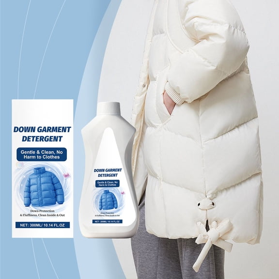 Yunuuuoa Down Jacket Wash Detergent for Machines and Hand Wash, Lightweight Laundry Soap, Gentle Stain and Odor Remover for Down Coats, Parkas, and Winter Apparel, 300ml Bottle
