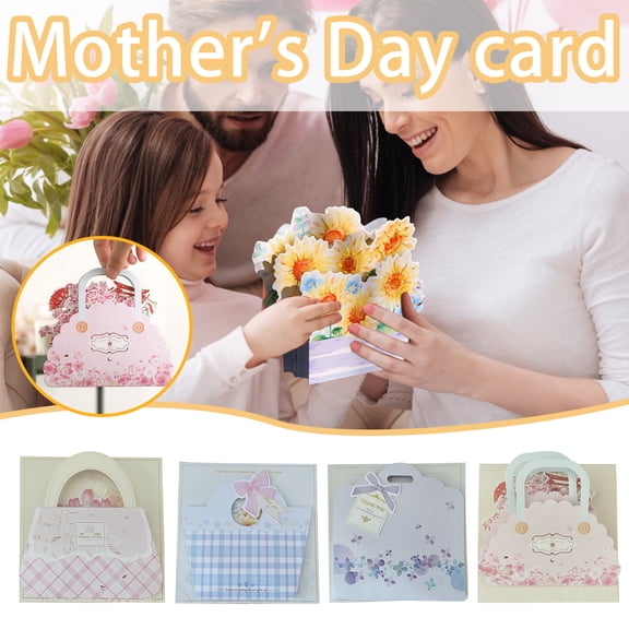 Yunuuuoa Love Mother's Day Up Card, 3D Floral Greeting Card with Lilac Cover, Flower Basket & Butterfly Design for Mom Aunt Sister, Birthday Thank You Card, Blank Envelope Included