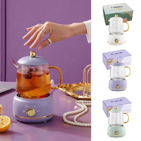 Yunuuuoa Mini Electric Stewing Cup, Glass Heating Cup, Multi-Functional Health Preservation Pot, Portable Stew Kettle, Personal Electric Kettle for Tea, Soup, Herbal Drinks