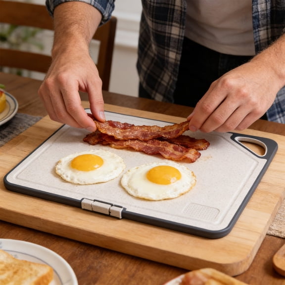 Yunuuuoa Plastic Cutting Board with Groove Chopping Board Kitchen Cooking Tool for Food Prep Non-Slip Durable Dishwasher Safe Kitchen Accessories