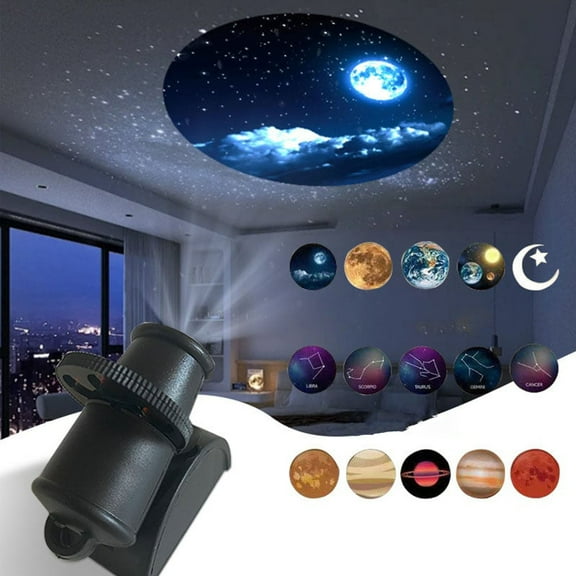 Yunuuuoa Rechargeable Star Projector Lamp with 15 Films, USB Night Light for Bedroom, Camping, Party, Photography, Romantic Galaxy Ceiling Lighting, Portable LED Mood Light