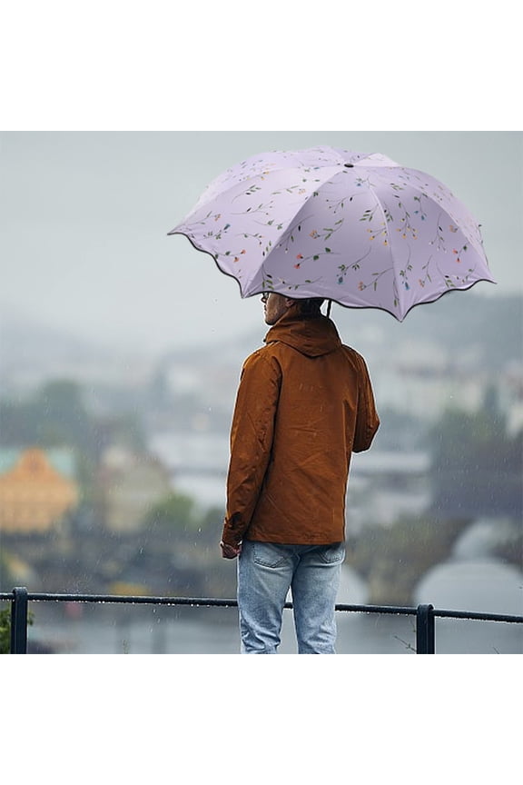 Reverse Windproof Umbrella for Sun&Rain Strong Ribs Compact Inverted Folding Travel Umbrella Automatic Open Close Fits Car & Backpack