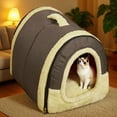 thumbnail image 1 of Yunuuuoa Self-Warming Dog Bed House Indoor Washable Pet Sofa with Removable Mat for Cats & Small Dogs, Calming Anti-Anxiety Burrow Bed with Plush Faux Fur, Waterproof Lining, Orthopedic Support, 1 of 8