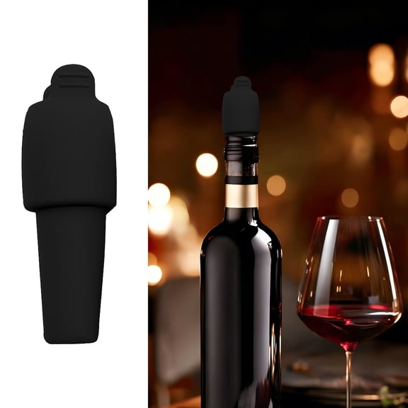 Yunuuuoa Silicone Wine Stopper, Reusable Double Seal Wine Bottle Stopper for Champagne Beer, Leak-Proof Preserver Freshness, Dishwasher Safe Rubber Cork for Kitchen Bar Home Party Glass Bottles