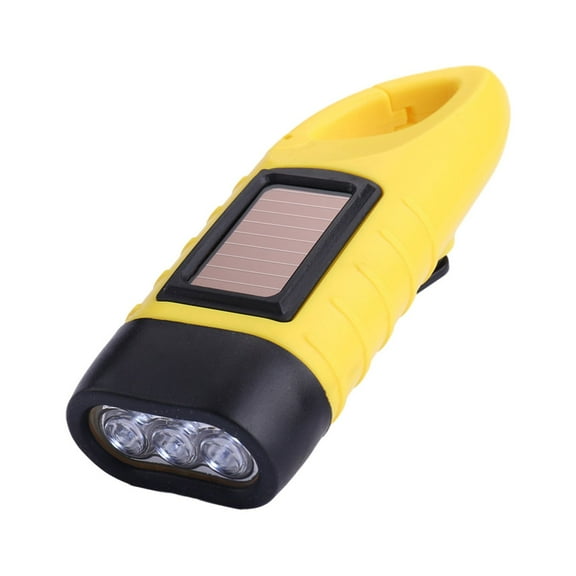 Yunuuuoa Solar Hand Crank Flashlight Emergency LED Light Outdoor Camping Power Failure Survival Gear Portable Rechargeable Dynamo Lantern Torch
