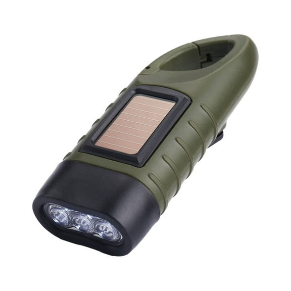 Yunuuuoa Solar Hand Crank Flashlight Emergency LED Light Outdoor Camping Power Failure Survival Gear Portable Rechargeable Dynamo Lantern Torch