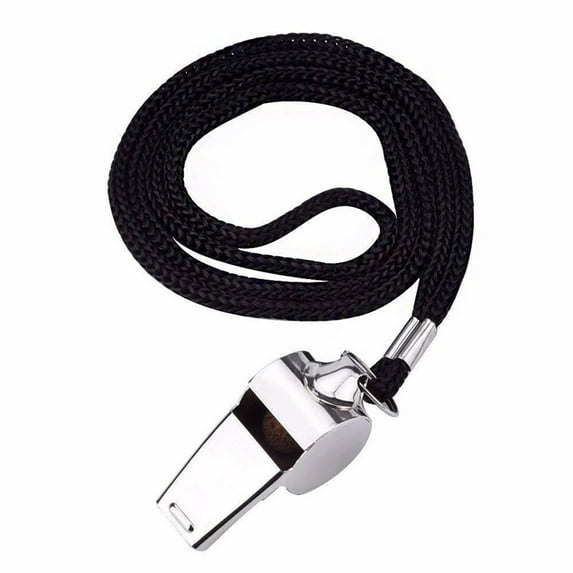 Yunuuuoa Stainless Steel Referee Whistle with Nylon Lanyard for Sports Training Soccer Football Basketball Coaches Loud Crisp Sound