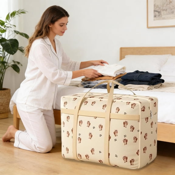Yunuuuoa Storage Bag for Clothes Quilts Bedding Travel Organizer Large Capacity Foldable Luggage Packing Cube Moving Box for Home Closet Organization and Space Saving Storage Solution