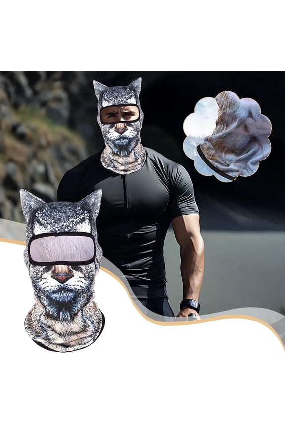 Summer Sunscreen Balaclava Face Mask with Ears, Windproof Breathable UV Protection for Outdoor Activities Skiing Cycling Hiking, Soft Polyester Sheisty Headwear Face Cover