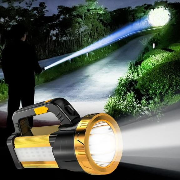 Yunuuuoa Super Bright Hand Light, Strong LED Flashlight Rechargeable with USB Charging, Portable Searchlight for Camping, Hiking, Outdoor Lighting, Household Emergency, Long Distance Beam Flashlight