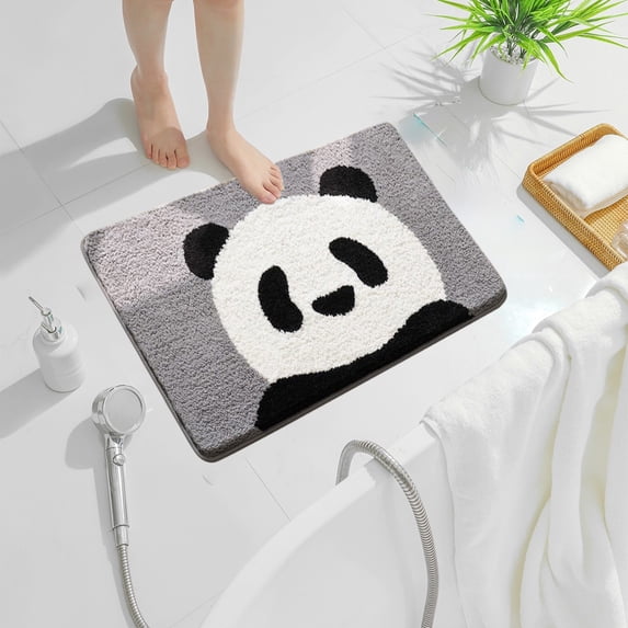 Yunuuuoa Super Soft Non Slip Bath Rug Mat Shaggy Faux Fur Fluffy Carpet for Bathroom Bedroom Living Room Kitchen Entryway Washable Machine Dryable Water Absorbent