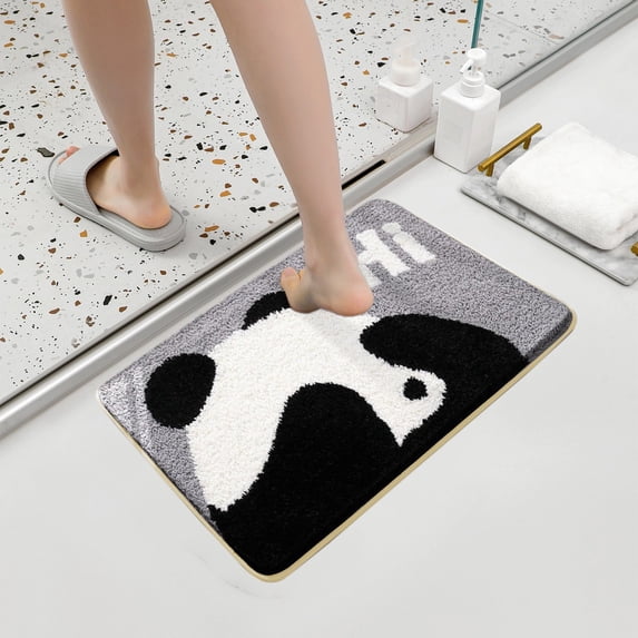 Yunuuuoa Super Soft Non Slip Bath Rug Mat Shaggy Faux Fur Fluffy Carpet for Bathroom Bedroom Living Room Kitchen Entryway Washable Machine Dryable Water Absorbent