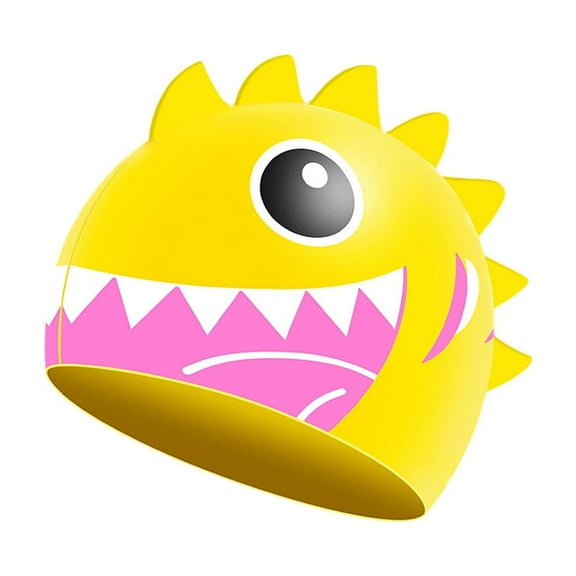 Yunuuuoa Swim Cap Waterproof Silicone Fish Pattern Flexible Comfortable Ear Protection Pool Beach Water Activities Fun Design Easy Clean