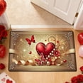 thumbnail image 1 of Yunuuuoa Valentine's Day Heart Doormat Romantic Festive Entryway Mat Non-Slip Bathroom Rug Durable Velvet Decor Sproof Washable Floor Mat for Home Decor, 1 of 6
