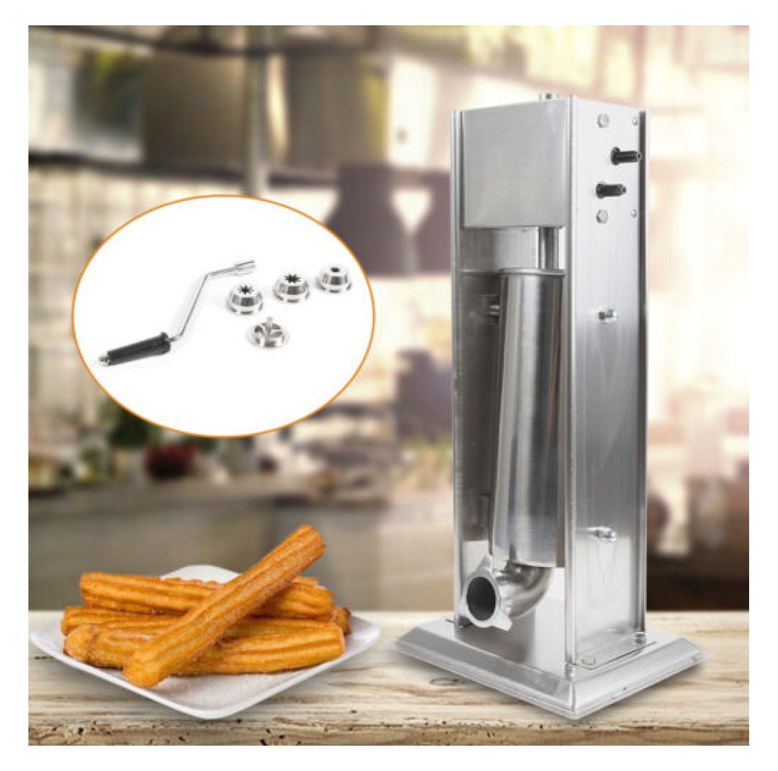 Rezensionen Für Nuro Restaurant & Bar Yunwen Heavy Duty 5L Electric Churro Maker Machine Restaurant+4 Nozzles