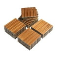 Yunwen Interlocking Deck Tiles 27PCS Waterproof Pine Wood Patio Tiles