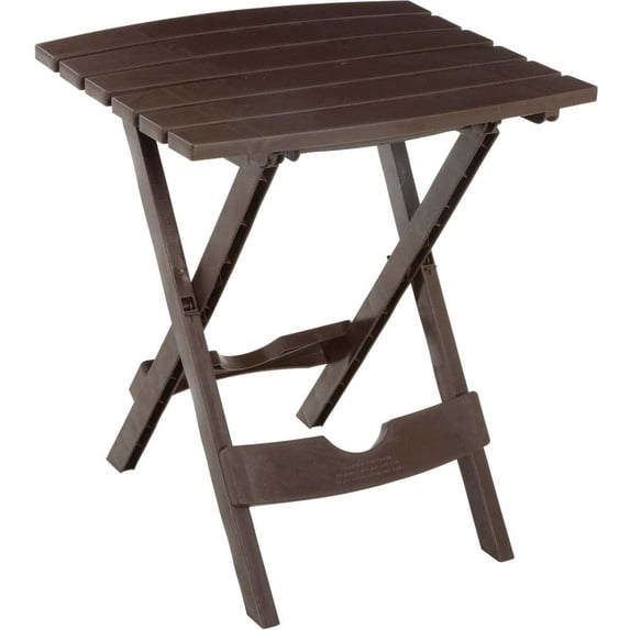 Yunwen Manufacturing Plastic Quik-Fold Side Table, Brown