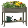 Yunwen Outdoor Large Resin Patio Planter Box Stand Elevated Raised
