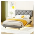 Yunwen Unique Floating Design Linen Fabric Size Upholstered Bed with