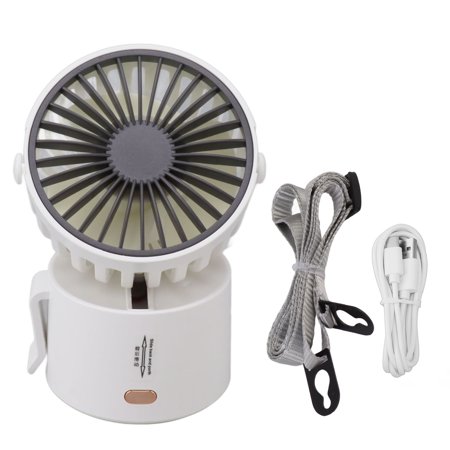 Yunxwd BOROCO Ventilador Portátil con Clip para La Cintura, Collar, Ventilador Colgante para El Cuello, Clip para La Cintura, Ventilador USB con Cordón para Cochecito, Oficina, Coche, Casa, Camping(B