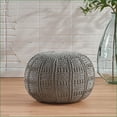 thumbnail image 1 of Yuny Knitted Cotton Round Pouf Ottoman – 20x20x14 for Living Room | Cotton | Round, 1 of 8