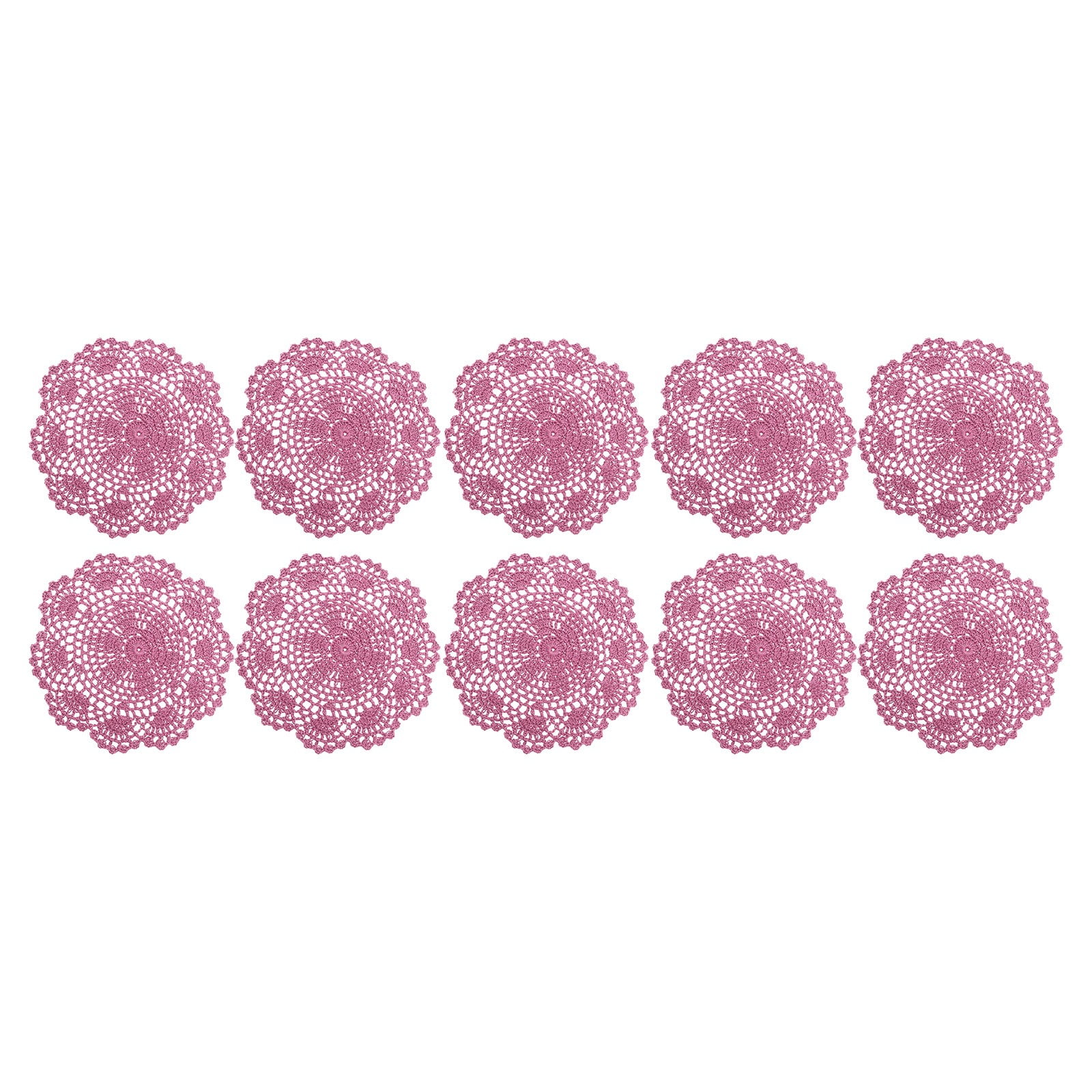 Yuoaen 10X Table Mat, 10Pcs Doilies Crochet Cotton Lace Table Placemats