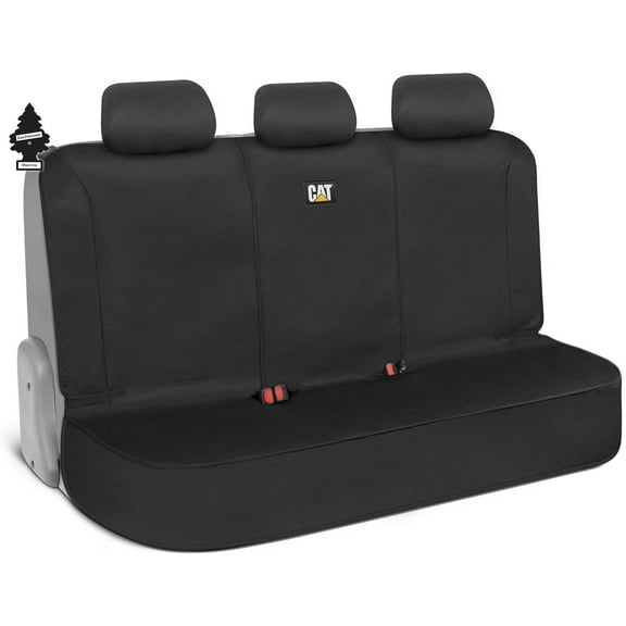 Yupbizauto Caterpillar Waterproof Rear Bench Seat Cover for Car Truck, SUV Black Heavy-Duty Water-Resistant Protection with Air Freshener Bundle Durable Auto Interior Accessories