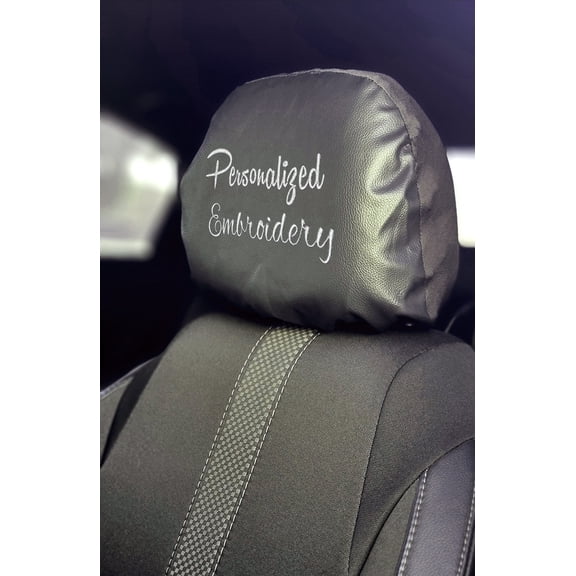 Yupbizauto Customized Personalized Embroidery Auto Accessories Truck SUV Car Seat Headrest Cover Faux Leather 1 Piece Proudly Design and Made in USA