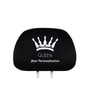 Yupbizauto Customized Personalized Embroidery Queen Crown Logo Auto Truck SUV Car Seat Headrest Cover Accessories 1 Piece Black Proudly Design and Made in USA