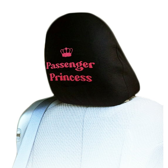 Yupbizauto Customized Personalized Passenger Princess Design Embroidery Car Seat Headrest Cover 1 Piece Proudly Design and Made in USA
